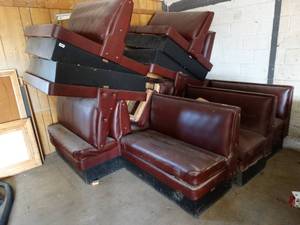 lot 1008 image: Custom Design Manufacture  Restaurant Booths  Burgandy and Black