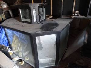 lot 1050 image: Mirrored Front DJ Booth w Mic Holder