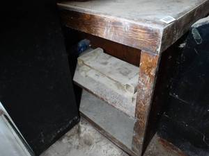 lot 1056 image: Dark Stained Wood Cabinet  wo Contents