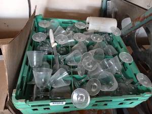 lot 1191 image: Variety of Long Stem Glasses in Drying Rack