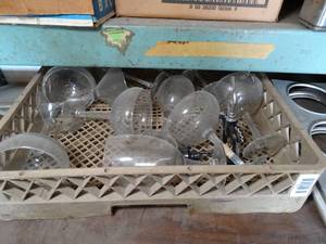 lot 1203 image: Lot of Wine Glasses and Drying Rack