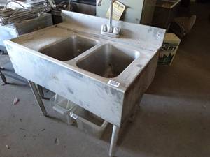 lot 1248 image: 35 wide Supremetal Double Stainless Sink