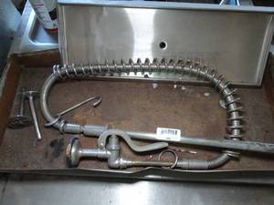 lot 1256 image: T&S Brass Faucets with Spray Assemblies