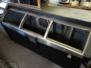 lot 1263 image: 6Ft wide Stainless and Black Tops Access Chiller - Freezer
