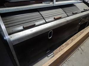 lot 1276 image: 8Ft wide Stainless and Black Tops Access Chiller - Freezer  W Can Opener