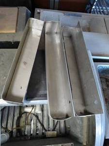 lot 1285 image: 3 Narrow Stainless Bins  Wall Mountable