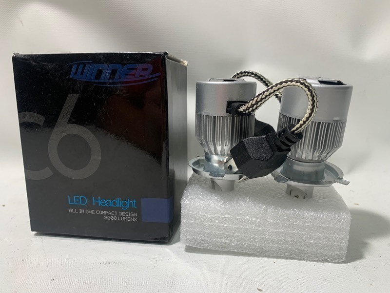 lot 212 image: New Pair of Winner C6 LED Headlight All In One Compact Design 8000 Lumens
