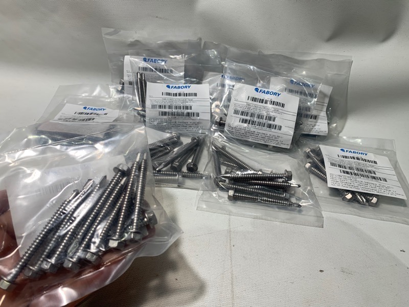 lot 352 image: 10 New Packs of Fabory Self-Drilling Stainless Steel Screws 14x2.5