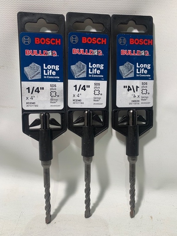 lot 175 image: 3 New Bosch Bulldog 14 Drill Bit