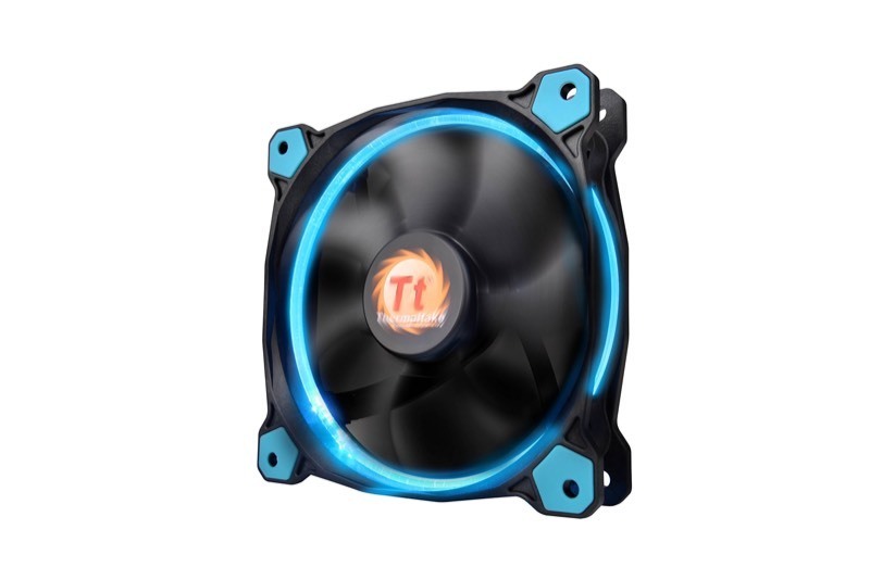 lot 96 image: 2 New Thermaltake Ring 12 High Static Pressure Radiator Fan, LED Blue