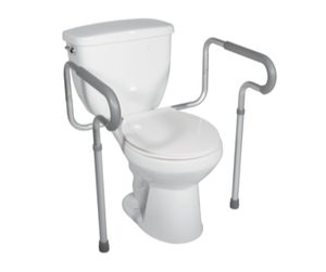 lot 90 image: Drive Medical Toilet Safety Rail White  Gray Aluminum