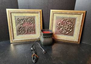 lot 115 image: (2) Pictures 13x13 and Candle Wax Burner (located in basement)