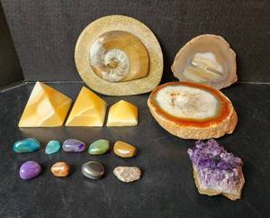 lot 174 image: Geode Slabs and other Stones (located in basement)