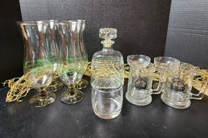 lot 189 image: Glass Decanter with (9) Drink Glasses (located in basement)