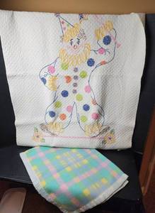 lot 250 image: (2) Vintage Baby Blankets (located in basement)