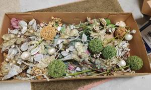 lot 290 image: Large Box of Faux Flowers for Arrangements (located in basement)