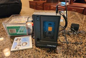 lot 308 image: Toshiba Cassette Recorder #KT-1000 and Cassettes (located in basement)