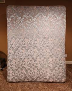 lot 322 image: Queen Box Spring and Mattress (clean) Located in Basement