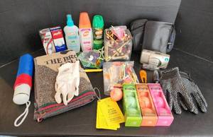 lot 626 image: Golfing Items (Tees, New Golf Balls, Golfing Gloves, Bug Sprays, and More)