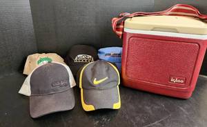 lot 642 image: Igloo Cooler and Ball Caps