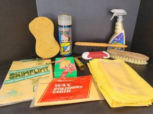 lot 845 image: Car Washing Supplies (Chamois, Wheel Cleaner, Brushes, and More)