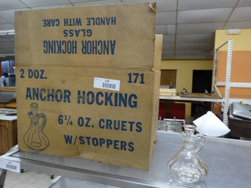 lot 136 image: Case OF 24 Cruets WStoppers.