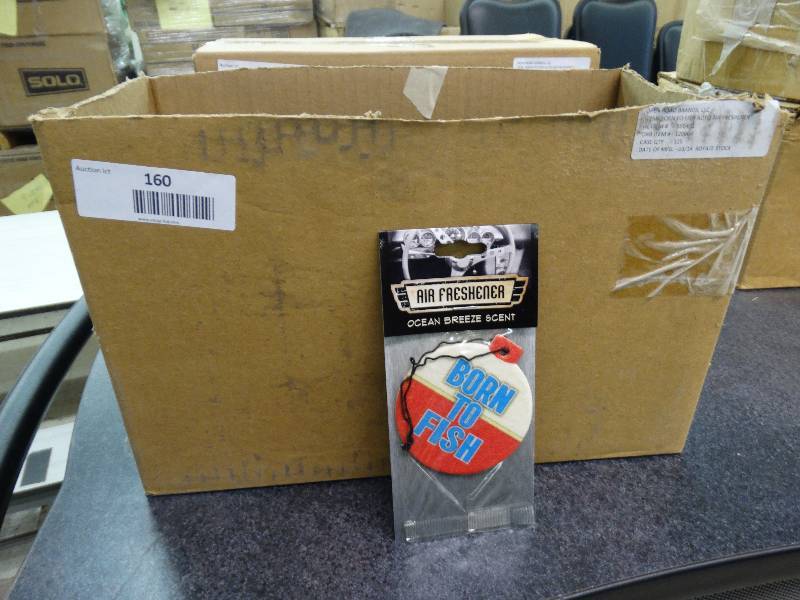 lot 160 image: Case Of 125 Born To Fish Auto Air Freshener.