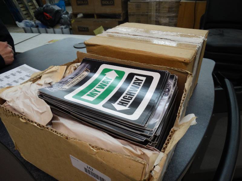 lot 162 image: 2 Boxes Of My Way or the HighWay Stickers .