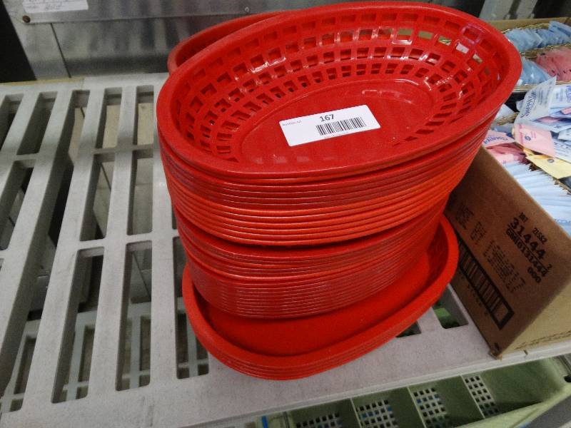 lot 167 image: 2 Stacks OF Plastic Baskets.