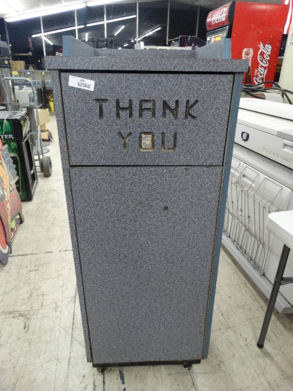 lot 260 image: Trash Cabinet On Wheels WTrash Can.