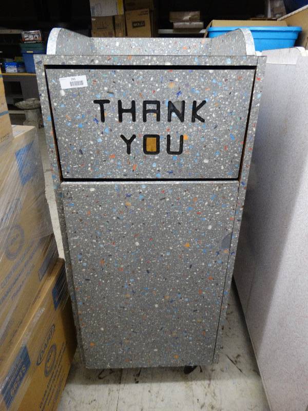 lot 261 image: Trash Cabinet On Wheels No Trash Can.