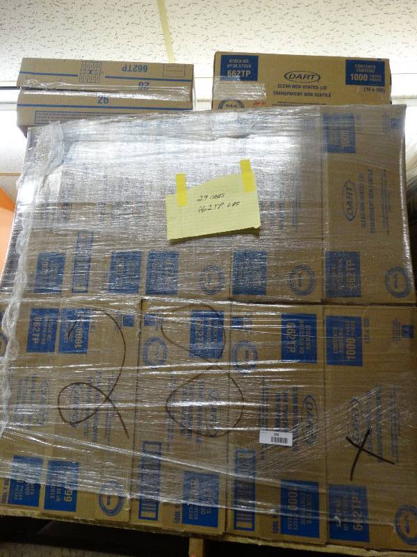 lot 286 image: Pallet Of 28 Cases Of Lids.