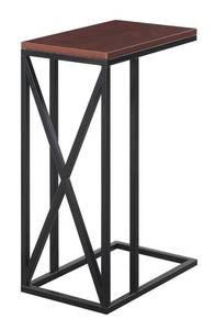 lot 22699 image: Convenience Concepts Tucson C End Table, Cherry and Black (Factory Sealed) (Retails $56)