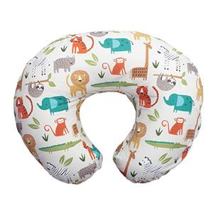 lot 22704 image: Original Boppy Nursing Pillow and Positioner, Neutral Jungle Colors with Animals (Retails $45)