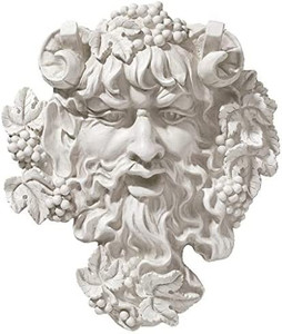 lot 22726 image: Design Toscano Bacchus God of Wine Greenman Wall Sculpture, Polyresin Antique Stone (12) (Med) (See photos) (SOLD AS IS)