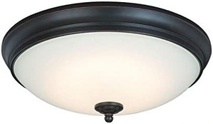 lot 22732 image: Luminosa LED Flush Mount, Oil Rubbed Bronze (13) (Retails $29) (See photos) (SOLD AS IS)