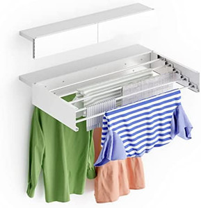 lot 22760 image: SOLUDRY Wall Mounted Space Saving Clothes Drying Rack (31.5L x 5.9W)