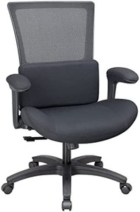 lot 22769 image: BOLISS Big and Tall Ergonomic Office Chair with Soft Adjustable Lumbar Cushion and Flip Arms, Black