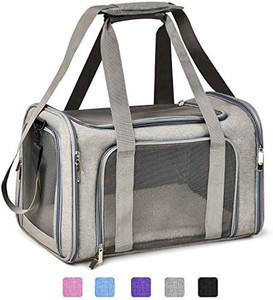 lot 23060 image: Soft Sided Collapsible Travel Pet Carrier, Grey  (Sm)