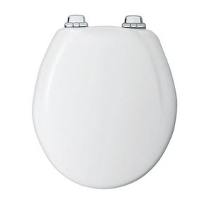 lot 23078 image: Mayfair Slow Close Round Molded Wood Toilet Seat, White