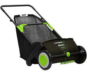 lot 23527 image: Earthwise Leaf & Grass Push Lawn Sweeper, Black (21) (Retails $103)