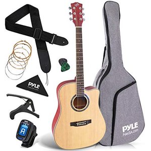 lot 23537 image: Pyle Beginners 6-String Acoustic Guitar with Accessory Kit