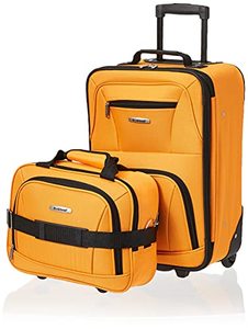 lot 23549 image: Rockland Fashion Soft Sided Upright Luggage Set, Orange (2pcs)