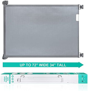 lot 23550 image: PRObebi Retractable Indoor Safety Gate, Grey