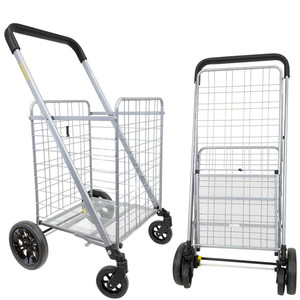 lot 23551 image: Dbest Products Lightweight Folding Deluxe Cruiser Cart, Silver