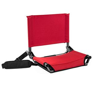 lot 23555 image: Cascade Mountain Tech Lightweight, Portable Folding Stadium Seat, Red  (17)