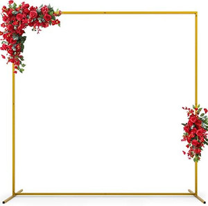 lot 23557 image: Rectangular Metal Balloon Arch Stand Kit, Gold  (6.6FT x 6.6FT)  (Stock photo similar)