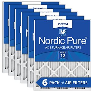 lot 23562 image: Nordic Pure MERV 12 Pleated AC Air Filters   (16x25x1)  (6 Pack)