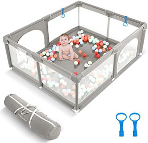 lot 23566 image: PARASAKA Extra Large Baby Play Pen Play Yard  (72 x 59)