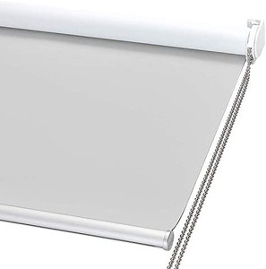 lot 23571 image: ChrisDowa Thermal Insulated 100% Blackout Roller Shade, White  (20 W x 72 H)
